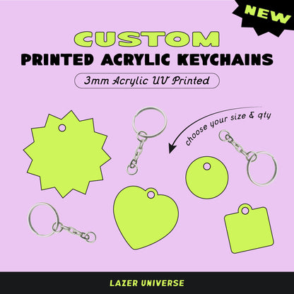 Custom Keychains - Printed Clear Acrylic