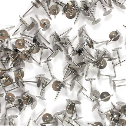 8mm Ear Stud Posts & Backs Surgical Steel